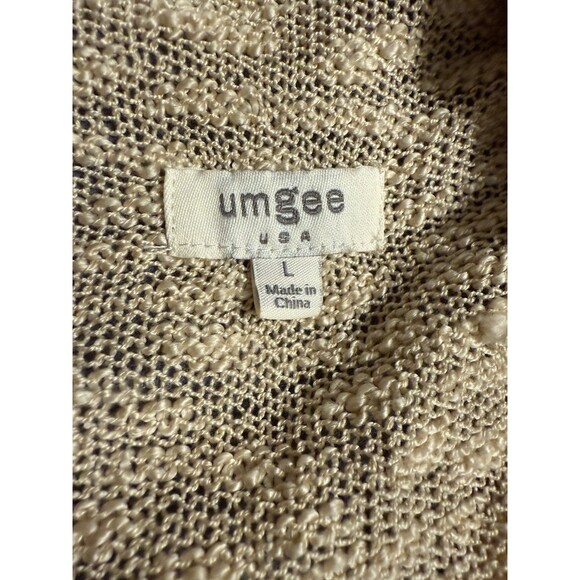 Umgee Waterfall Cardigan Sweater Large Tan Drape Duster Open Front Boho Lace - Picture 4 of 4